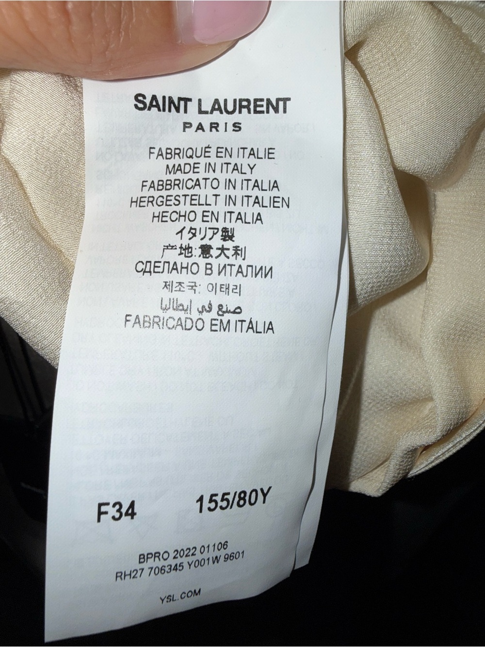 Saint Laurent Ivory Satin Silk Draped Gown - Picture 8 of 8